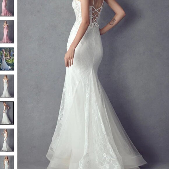 White lace corset dress with zipper back - Picture 2 of 9